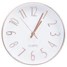 Relógio De Parede 25 Cm Decorativo Rosê Gold REL-096 - Branco - 2