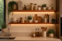 Ver imagem 2 de Prateleira MDF 30mm LED 150x20 Suporte Invisivel Italian Noce 3000k 220V