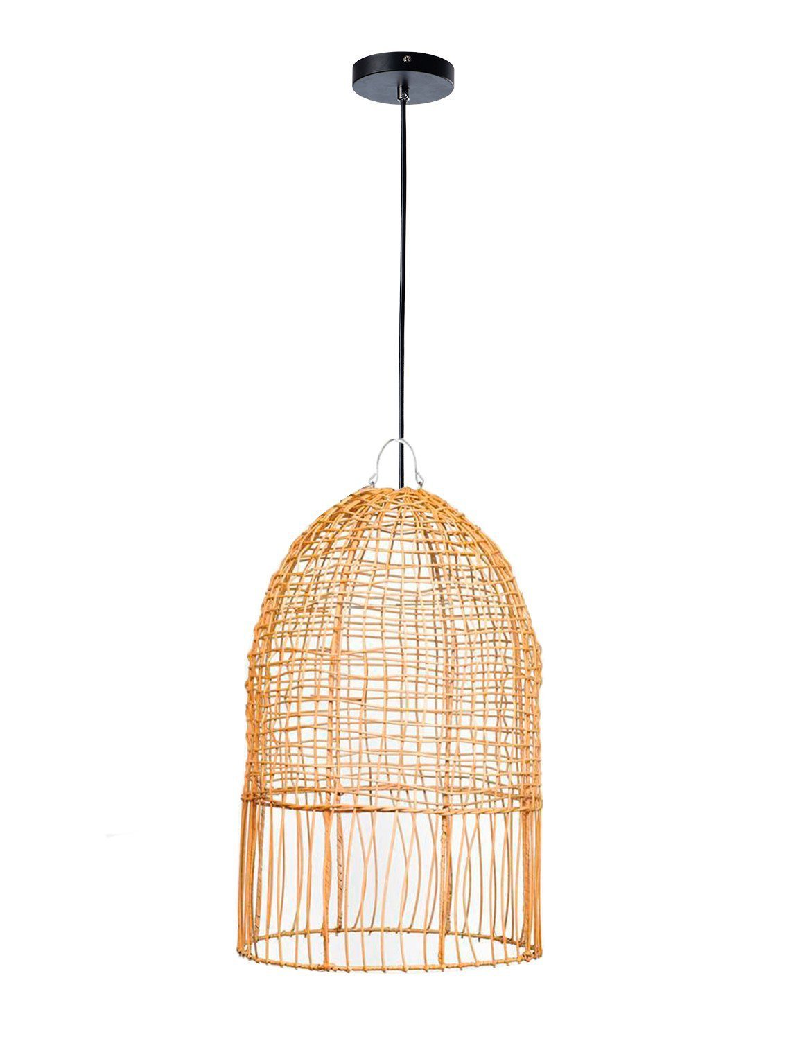 Luminária Pendente Rattan Oca Fibra Natural Fibra Lili Casa 1xE27 70cm Único