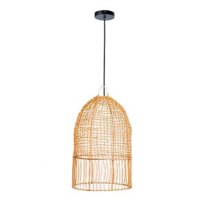Luminária Pendente Rattan Oca Fibra Natural Fibra Lili Casa 1xE27 70cm Único