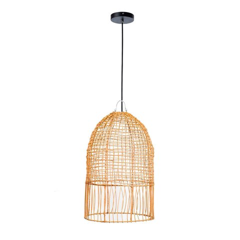 Luminária Pendente Rattan Oca Fibra Natural Fibra Lili Casa 1xE27 70cm Único