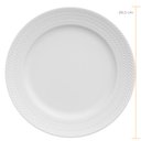 Ver imagem 5 de Prato Raso 26,5cm em Porcelana Redondo Germer com Relevo Chevron Branco
