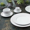 Ver imagem 4 de Prato Raso 26,5cm em Porcelana Redondo Germer com Relevo Chevron Branco