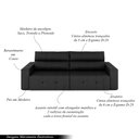 Ver imagem 3 de Sofá Retrátil 4 Lugares 264cm 2 Módulos Nero Couro Preto G52 - Gran Belo
