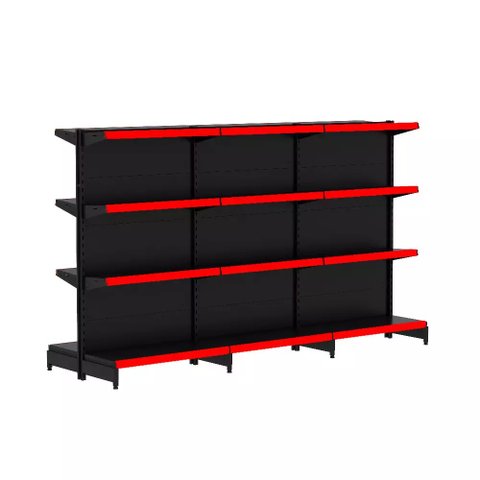 Gondola Centro 137 Fit Ate 3 Metros Preto 24 Bandeja Pe Vermelho