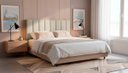 Ver imagem 2 de Cabeceira Estofada Moderna e Elegante para Cama de Casal 140 Carla Linho