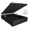 Cama Box Baú Casal Blindado Suede Preto Com Pistão A Gás - 2