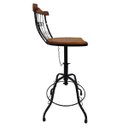 Ver imagem 6 de kit 2 banquetas giratória e regulável artesanal ferro madeira