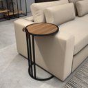Ver imagem 1 de Mesa De Apoio Industrial Supreme Alça De Couro Freijó Marrom
