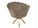 Ver imagem 2 de Kit 2 Poltronas Decorativa Pétala Base Giratória Madeira Suede Capuccino Mz Decor