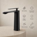 Ver imagem 7 de Torneira de Banheiro Moscou Misturador Preto Quente Frio Goldenx