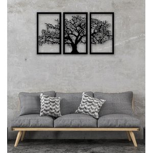 Quadros Decorativos Sala Quarto Árvore da Vida 3 Peças 85x55