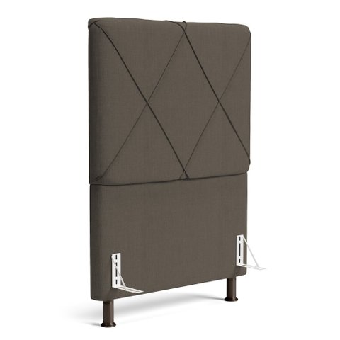 Cabeceira Cama Box Solteiro Mel 90cm com Frame Linho Marrom - Desk Design