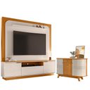 Ver imagem 1 de Estante Home Theater Nilo sem Pés com Aparador para Sala Buffet Monza Cinamomo Off White - Madetec