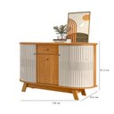 Ver imagem 5 de Estante Home Theater Nilo sem Pés com Aparador para Sala Buffet Monza Cinamomo Off White - Madetec