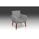 Ver imagem 1 de Poltrona Decorativa Nina Suede Cinza Claro - Pandora Decor - Casa da Poltrona