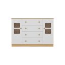 Ver imagem 7 de Cômoda Infantil 125cm 2 Portas com Vidro e 4 Gavetas Brisa Multimóveis Mp4429 Madeirado/branco