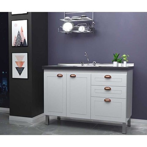 Armario Cozinha 114cm Retro Branco - Cobre Fimap