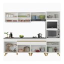 Ver imagem 6 de Armário de Cozinha Completa 252cm Veneza Multimóveis V3715 Branco/Dourado