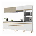 Ver imagem 1 de Armário de Cozinha Completa 252cm Veneza Multimóveis V3715 Branco/Dourado