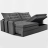 Sofá Baú sem Caixa Retrátil 1,60m Softgel Petit Boucle Cinza Escuro Cama Inbox - 9