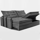 Ver mais imagens de Sofá Baú sem Caixa Retrátil 1,60m Softgel Petit Boucle Cinza Escuro Cama Inbox