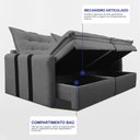 Ver imagem 6 de Sofá Baú sem Caixa Retrátil 1,60m Softgel Petit Boucle Cinza Escuro Cama Inbox