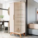 Ver imagem 3 de Conjunto Cristaleira e Aparador Buffet Tucumã com 3 Portas Off White