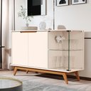 Ver imagem 2 de Conjunto Cristaleira e Aparador Buffet Tucumã com 3 Portas Off White