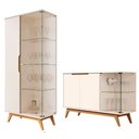 Ver imagem 1 de Conjunto Cristaleira e Aparador Buffet Tucumã com 3 Portas Off White
