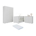 Ver imagem 1 de Quarto de Bebê Completo Berço Americano 3 em 1 Colchão Realeza Multimóveis Mp4599 Branco