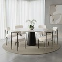 Ver imagem 1 de Cadeira Sala de Jantar Margara Kit 6 em Aço Preto Bouclê Ted D03 - D'Rossi