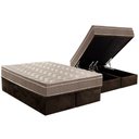 Ver imagem 1 de Cama Box Baú Queen: Colchão Ortopédico Paropas D28 / Ep Pasquale + Base Crc Suede Brown(158x198)