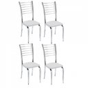 Ver imagem 1 de Kit 4 Cadeiras Iara Cromada Para Cozinha Branco