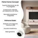Ver imagem 4 de Conjunto Sala Painel Suspenso TV 70 Concept 2 Prateleiras MDP MDF 180cm Off White Conffort Casa