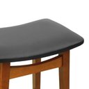Ver imagem 3 de Banco Alto Confort Madeira Maciça Assento Anatômico - Amêndoa Estofado Corano Preto