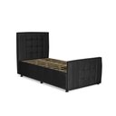 Ver imagem 2 de Cama com Cabeceira Solteiro Estofada Uvaia 90cm Suede:preto