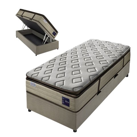Cama Box Baú Solteiro Molas Ensacadas New Boston Fabrispuma