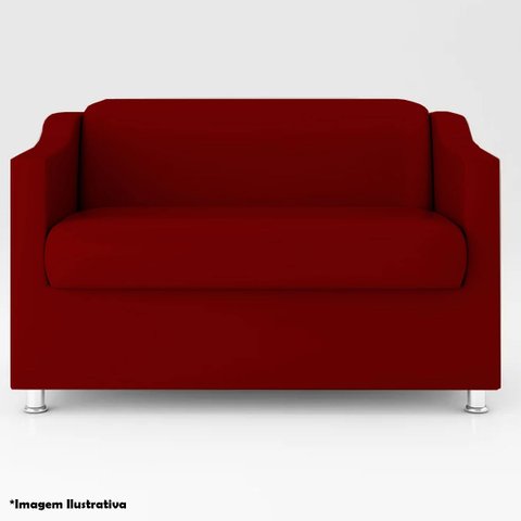 Namoradeira 2 Lugares Luiza Suede Vermelho