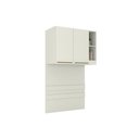 Ver imagem 1 de Armário Aéreo Modulado Ponte Solteiro Mc12 Seletto C/ 2 Portas e 2 Nichos Cor Areia - Henn