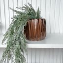 Ver imagem 4 de Vaso Mesa Lateral Cobre Médio Cerâmico Alto Relevo C/ Planta