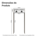 Ver imagem 3 de Porta-Geladeira 103 cm 1 Porta Basculante Crema/Branco/Crema Vik Madesa