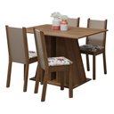 Ver imagem 1 de Conjunto Sala de Jantar Mesa Tampo de Madeira 4 Cadeiras Rustic/hibiscos Sophie Madesa