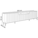 Ver imagem 3 de Rack para Sala de Estar Tv 75 Pol 4 Portas Brise Pés Industrial Dourado Alef I03 Grigio - Lyam