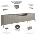 Ver imagem 2 de Rack para Sala de Estar Tv 75 Pol 4 Portas Brise Pés Industrial Dourado Alef I03 Grigio - Lyam