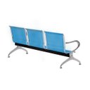 Ver imagem 3 de Cadeira Longarina Cromada 3 Lugares Azul