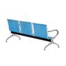 Cadeira Longarina Cromada 3 Lugares Azul - 3
