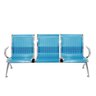 Cadeira Longarina Cromada 3 Lugares Azul - 2