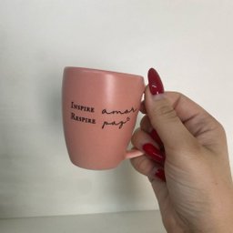 Jogo 4 Caneca Porcelana Fosca 120ml para Café - Rosa - 2