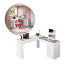 Ver imagem 2 de Penteadeira de Canto com Escrivaninha Estrela com Espelho e Divisórias - Edecasamoveis